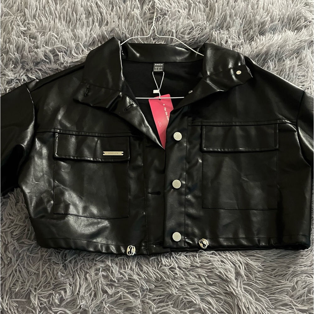 SHEIN ICON BLACK CROPPED JACKET